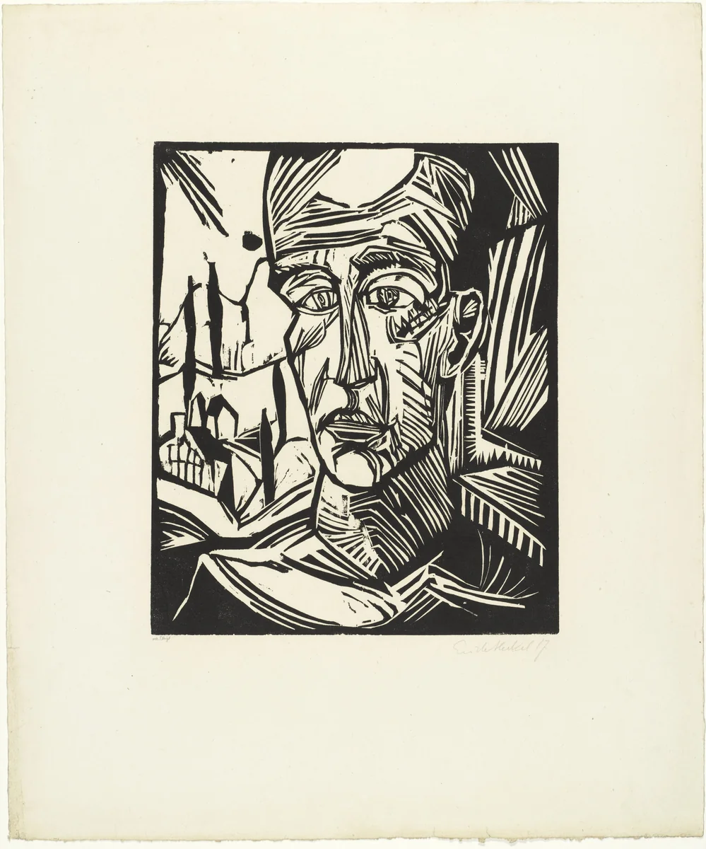 Young Man (Jüngling) from the portfolio Eleven Woodcuts, 1912-1919 (Elf Holzschnitte, 1912-1919) by Erich Heckel, print, 1917