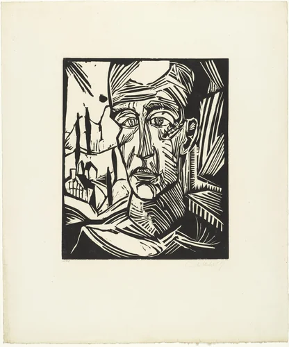Young Man (Jüngling) from the portfolio Eleven Woodcuts, 1912-1919 (Elf Holzschnitte, 1912-1919) by Erich Heckel, print, 1917
