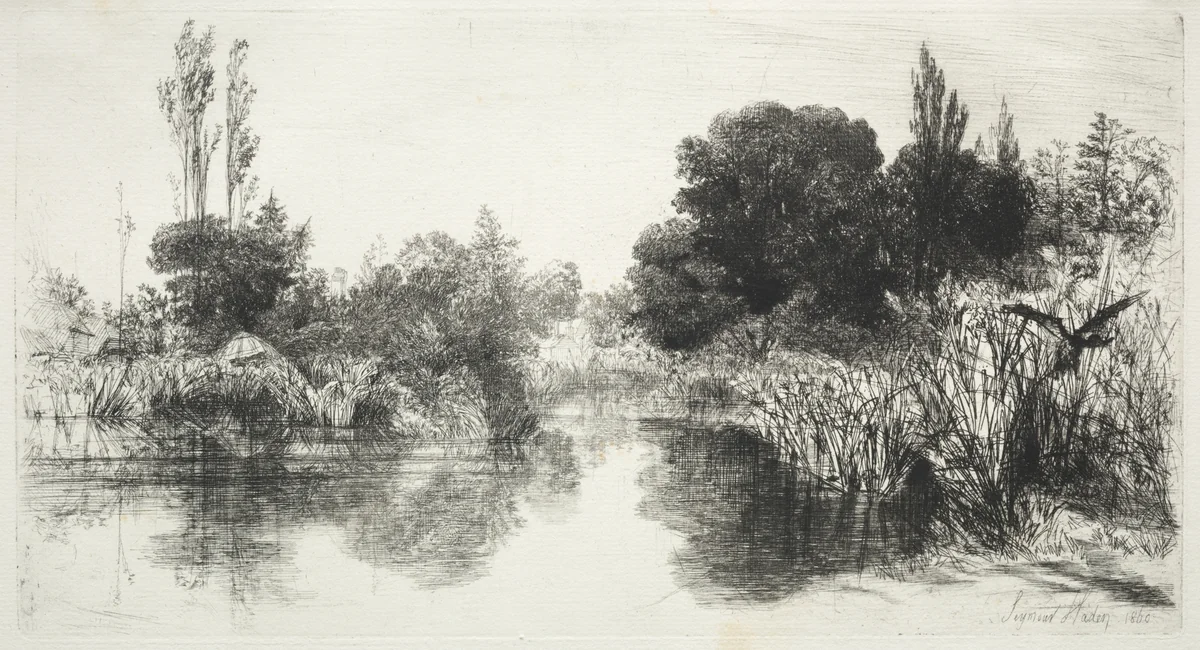 Share Mill Pond by Francis Seymour-Haden, print, 1860