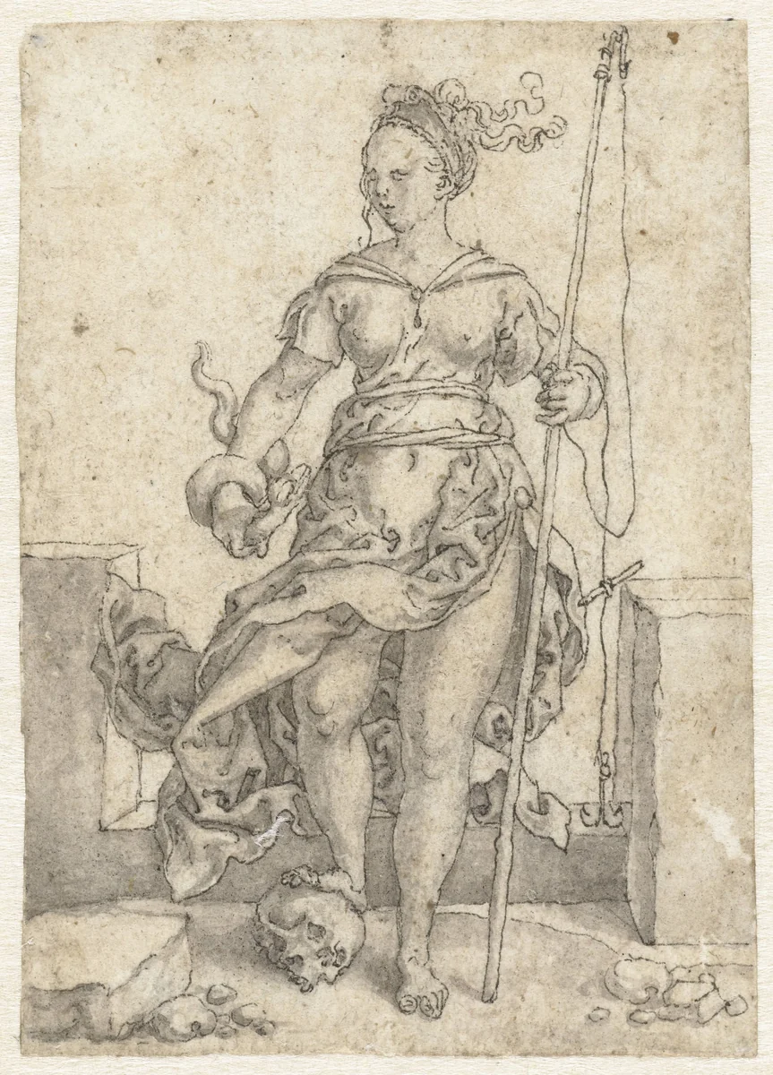 Invidia by Heinrich Aldegrever, drawing, 1548-1549