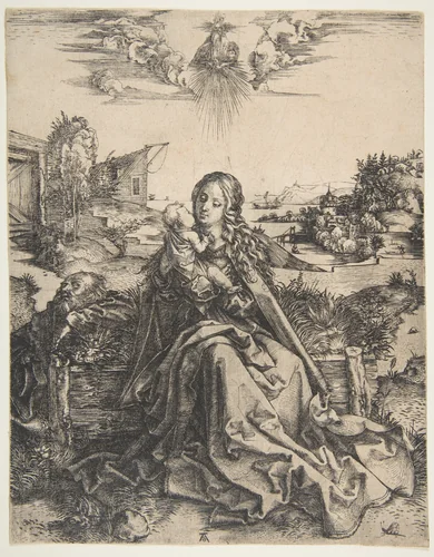 Holy Family with a Dragonfly by Albrecht Dürer, print, 1495