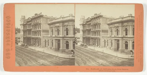 North side of California street, from Sansom street, looking west No. 212 from the series "San Francisco" by Thomas Houseworth, photograph, 1867