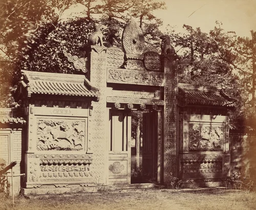 Exterior of the Tomb Depot Near Pekin, October 1860 by Felice Beato, photograph, 1860