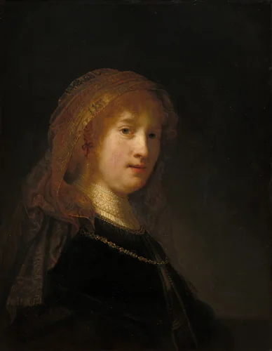 Saskia van Uylenburgh, the Wife of the Artist by Rembrandt van Rijn, painting, 1634-1640