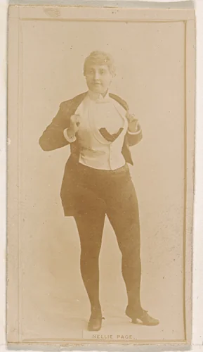 Nellie Page, from the Actresses series (N245) issued by Kinney Brothers to promote Sweet Caporal Cigarettes by Kinney Brothers Tobacco Company, photograph, 1890