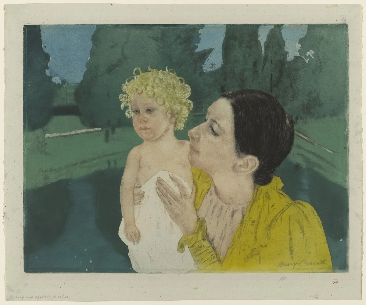 By the Pond by Mary Cassatt, print, 1898
