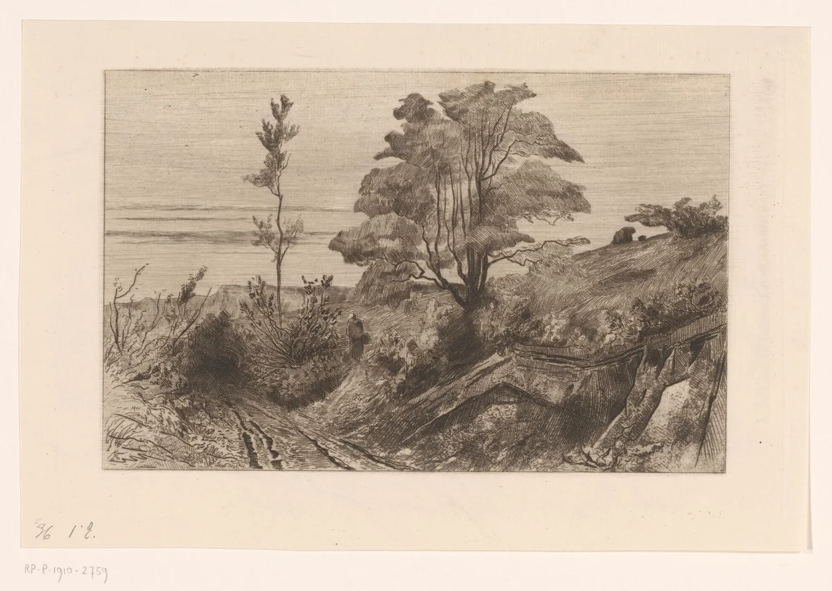 Landweg bij Warnant by Carel Nicolaas Storm van 's-Gravesande, print, 1872