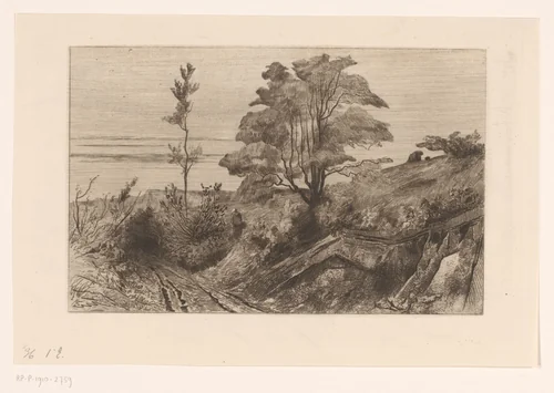 Landweg bij Warnant by Carel Nicolaas Storm van 's-Gravesande, print, 1872