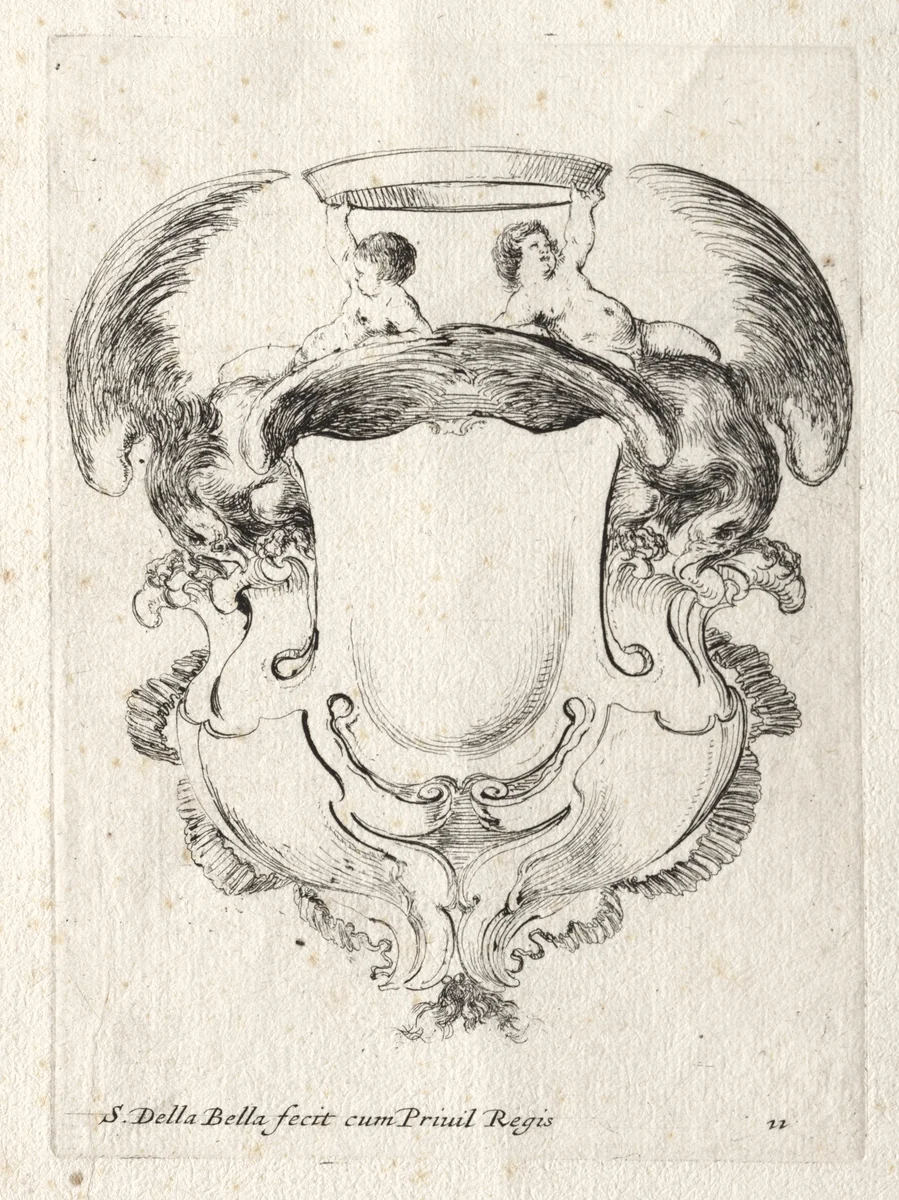 New Model for a Cartouche by Stefano della Bella, print, 1647