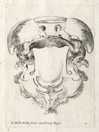New Model for a Cartouche by Stefano della Bella, print, 1647