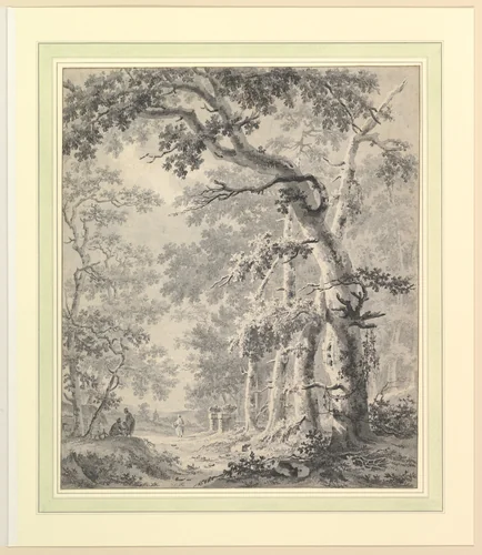 Wooded Landscape by Paulus van Liender, drawing, 1740-1797