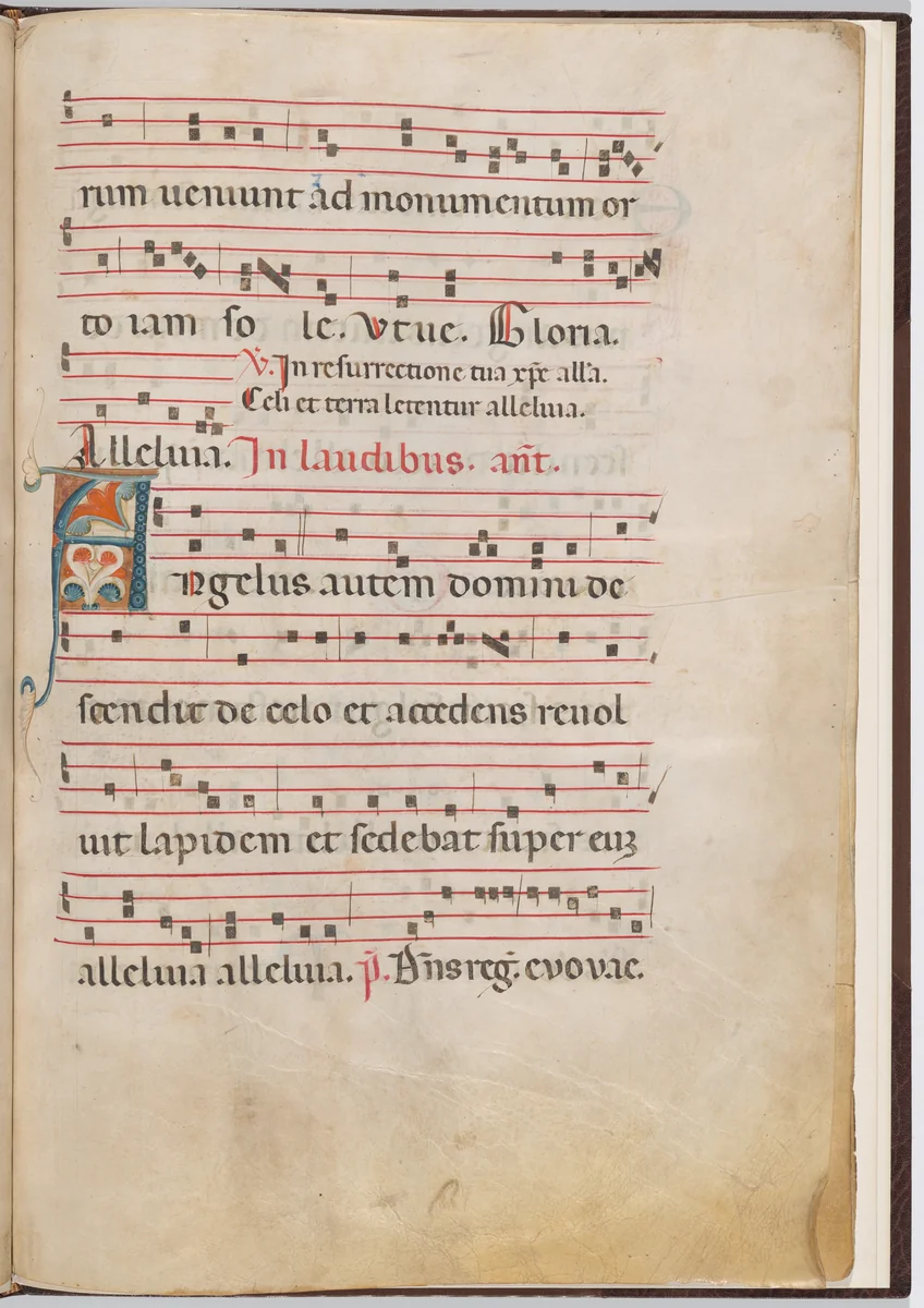 Leaf 3 from an antiphonal fragment by Italian 13th Century, drawing, 1270-1280
