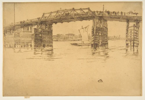 Old Battersea Bridge by James McNeill Whistler, print, 1879