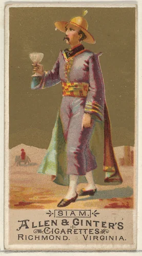 Siam, from the Natives in Costume series (N16) for Allen & Ginter Cigarettes Brands by Allen & Ginter, print, 1886