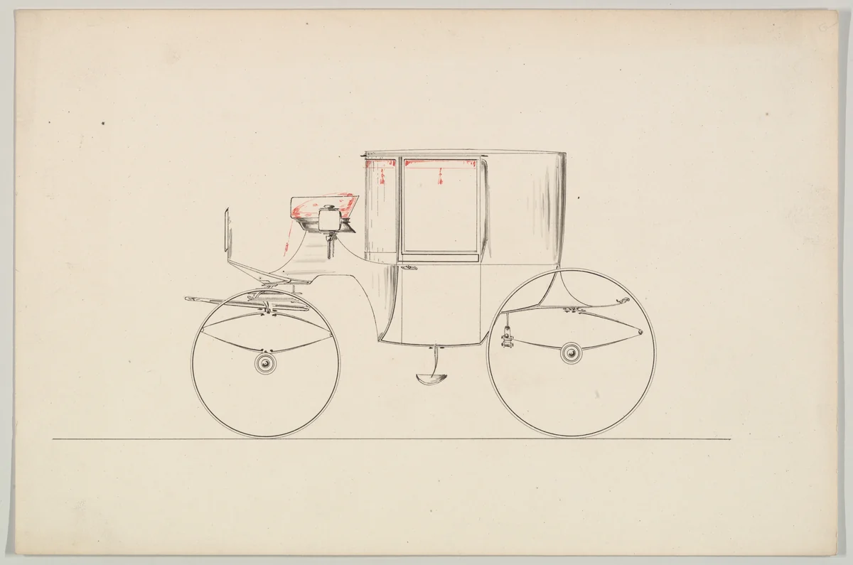 Coupé (unnumbered) by Brewster & Co., drawing, 1850-1870