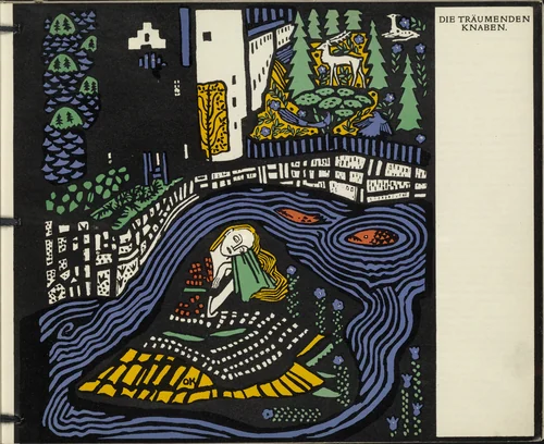 Sleeping Woman (Schlafende Frau)(title page) from Die träumenden Knaben (The Dreaming Boys) by Oskar Kokoschka, illustrated book, 1917