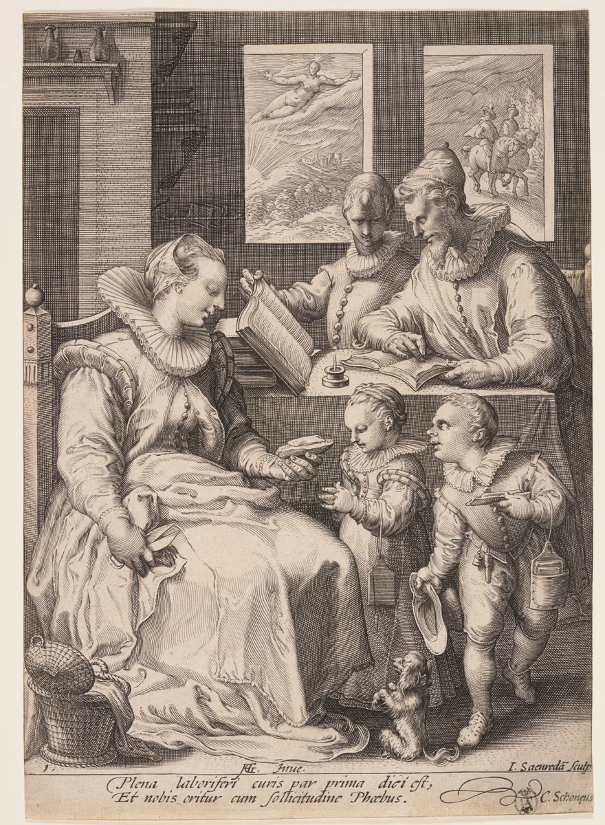 Morning, from The Four Times of Day by Jan Saenredam, print, 1595