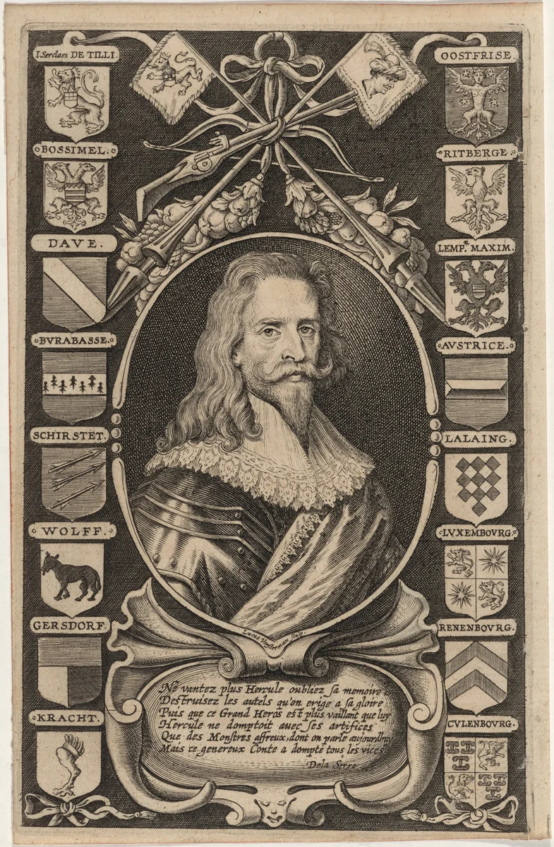 Johann Tzerklas, Count of Tilly by Lucas Vorsterman, print, 1595-1675
