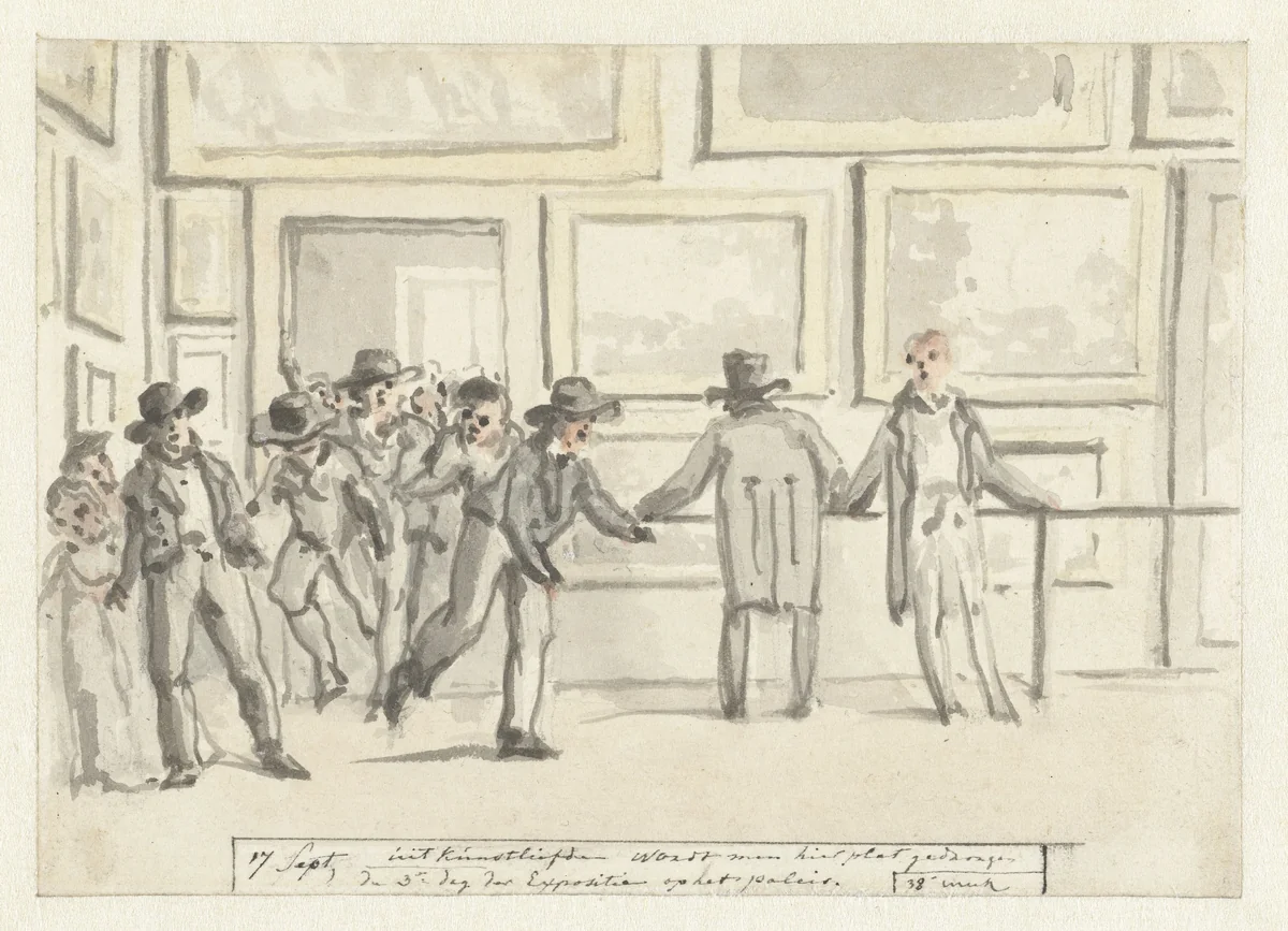 ‘People Are Here Being Crushed for the Love of Art’ by Christiaan Andriessen, drawing, 1808