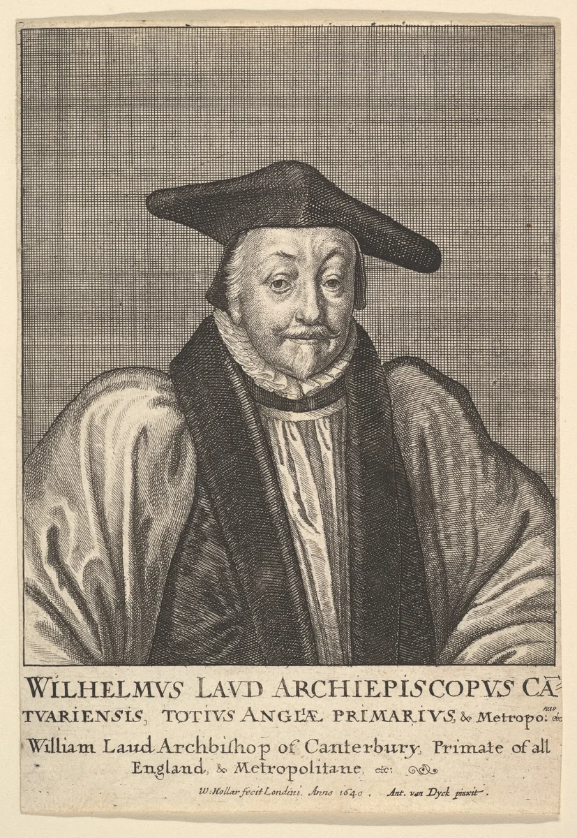 William Laud, Archbishop of Canterbury by Wenceslaus Hollar, print, 1640