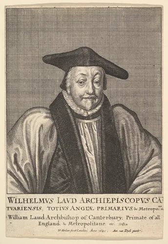 William Laud, Archbishop of Canterbury by Wenceslaus Hollar, print, 1640