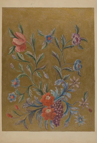 Detail of Painting on Altar Panel by Emery Gellert, index of american design, 1936