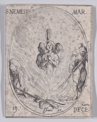 S. Nemèse, martyr (St. Nemesius, Martyr), December 19th, from "Les Images De Tous Les Saincts et Saintes de L'Année" (Images of All of the Saints and Religious Events of the Year) by Jacques Callot, print, 1636
