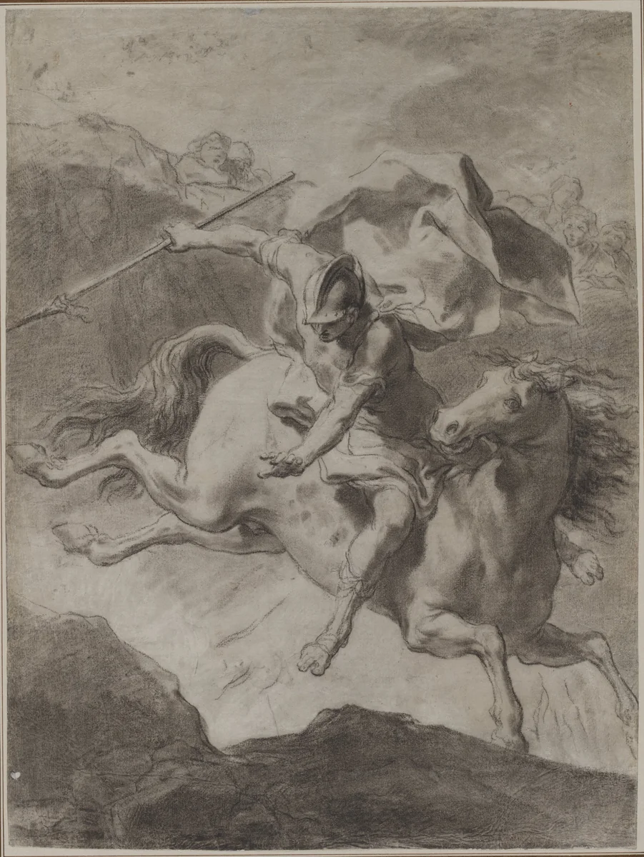 Death of Marcus Curtius by Gaetano Gandolfi, drawing, 1799
