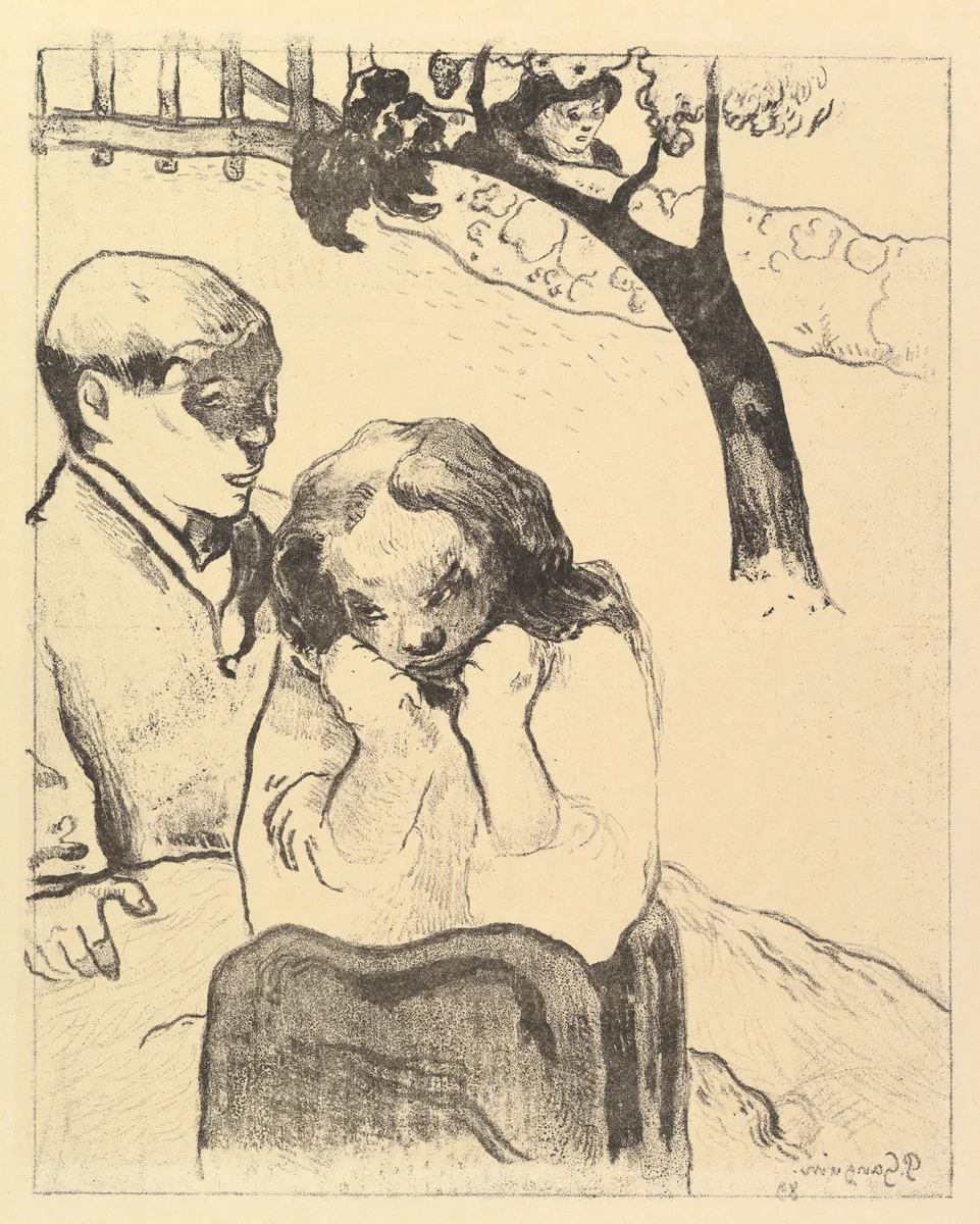 Human Misery, from the Volpini Suite: Dessins lithographiques by Paul Gauguin, print, 1889