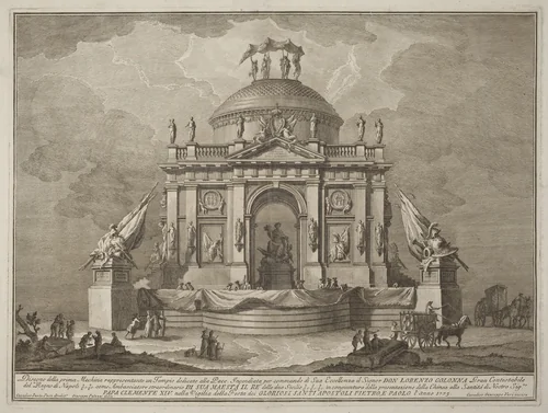 The Prima Macchina for the Chinea of 1773: The Temple of Peace by Giuseppe Vasi, print, 1773