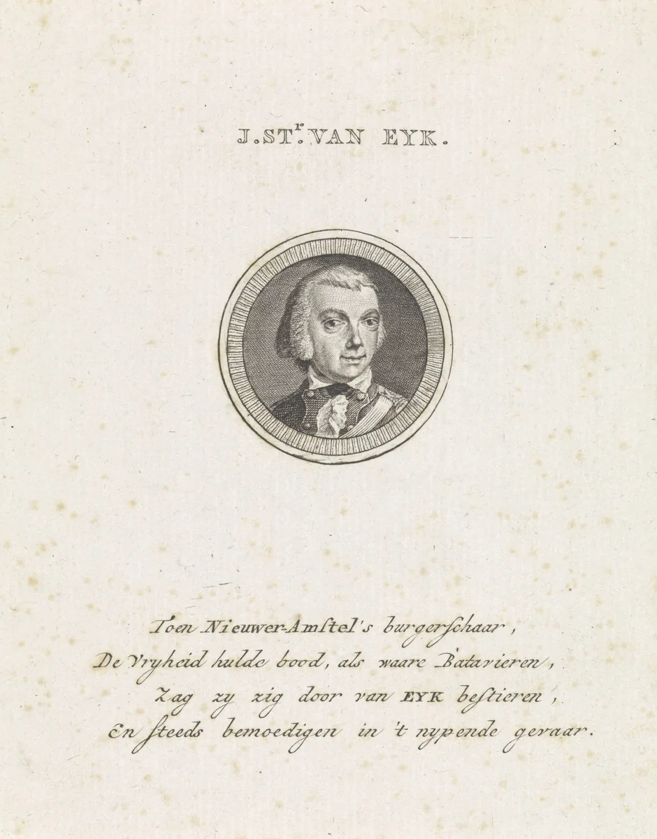 Portret van Jan Stockelaar van Eyk by Abraham Jacobsz. Hulk, print, 1787