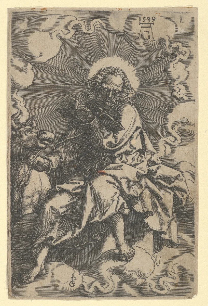 Saint Luke, from "The Four Evangelists" by Heinrich Aldegrever, print, 1539