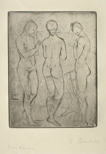 Three Women by Wilhelm Lehmbruck, print, 1912