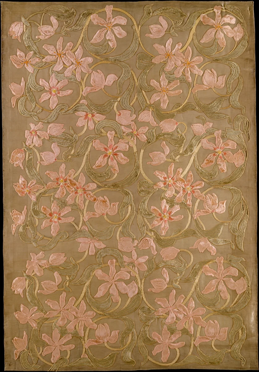 Tulips panel by Candace Wheeler, artwork, 1883-1887
