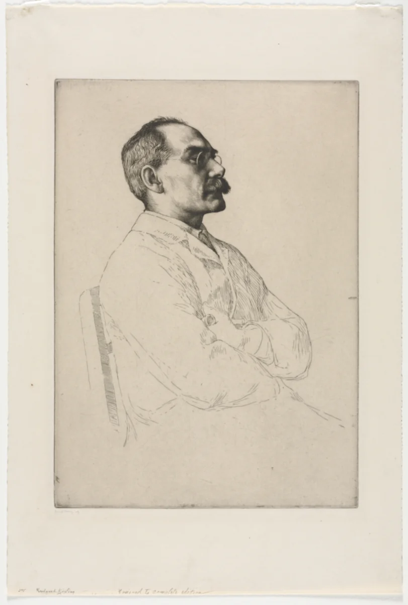 Sir Rudyard Kipling by William Strang, print, 1898