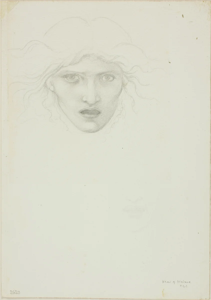 Study for Rondanini Medusa by Edward Burne-Jones, drawing, 1868-1883