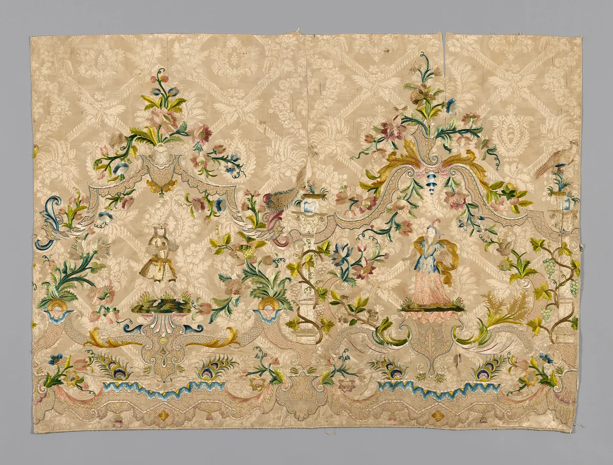 Skirt panel by France or Spain, textile, 1701-1800