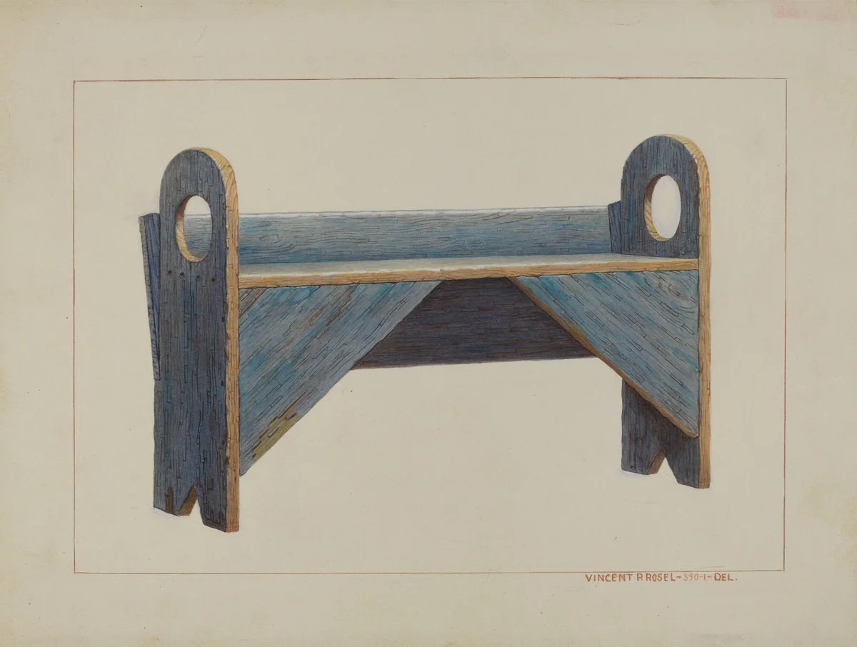 Wagon Bench by Vincent P. Rosel, index of american design, 1938