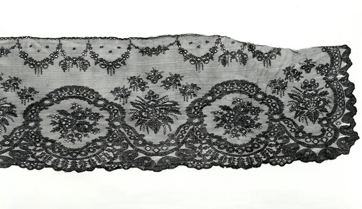 Flounce (Incomplete) by England or France, textile, 1850-1875