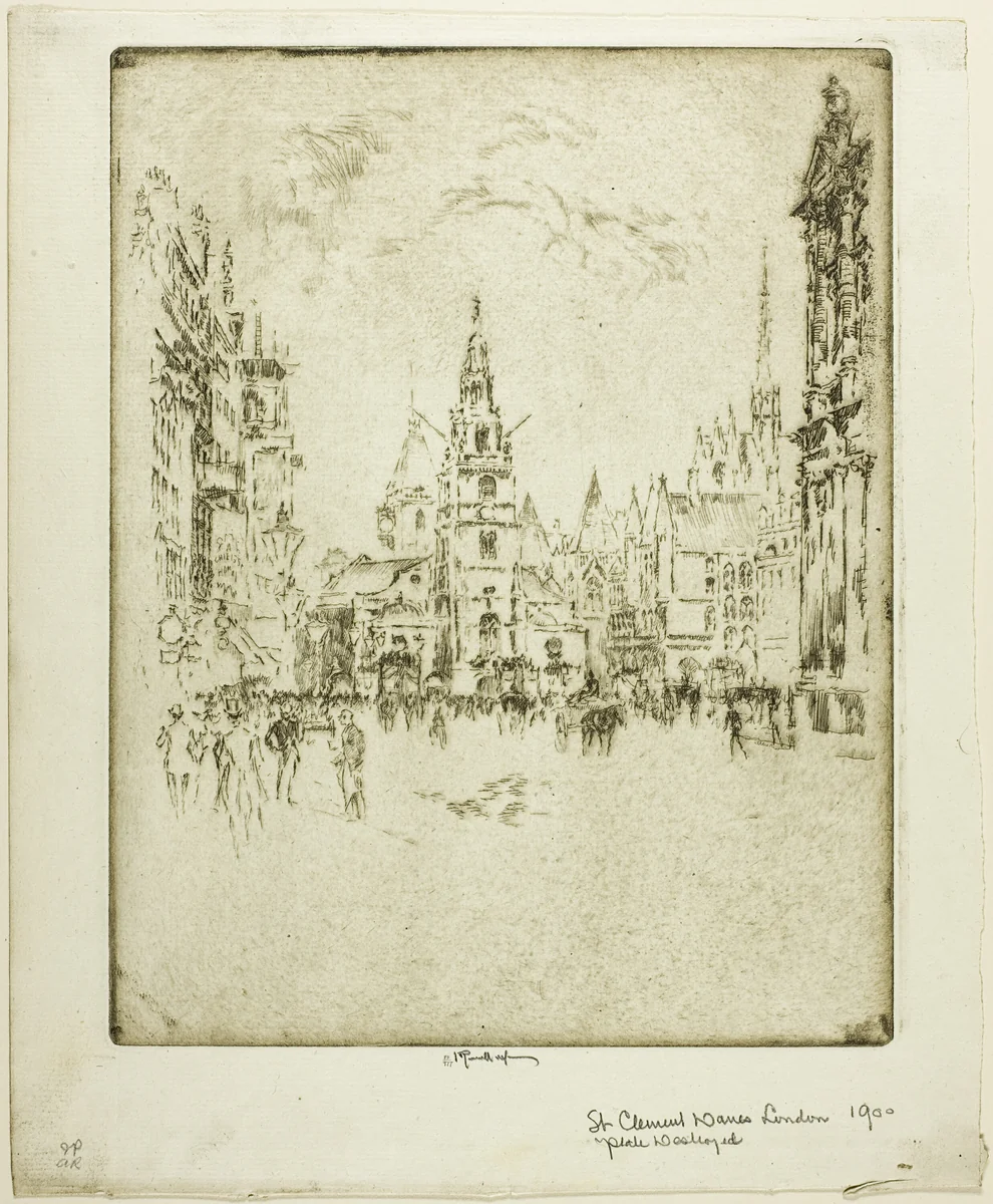 St. Clement Danes by Joseph Pennell, print, 1906