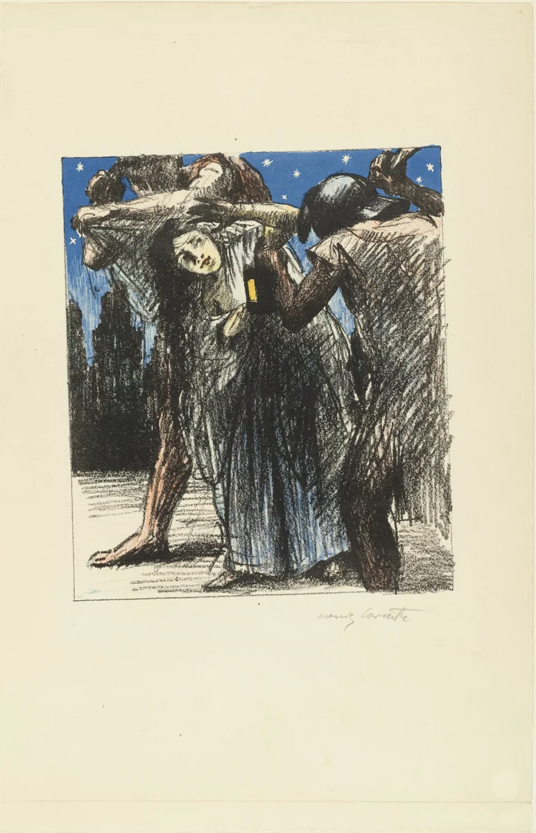 Nocturnal Scene (Nächtliche Szene) for the illustrated book Das Hohe Lied (The Song of Songs) by Lovis Corinth, print, 1911