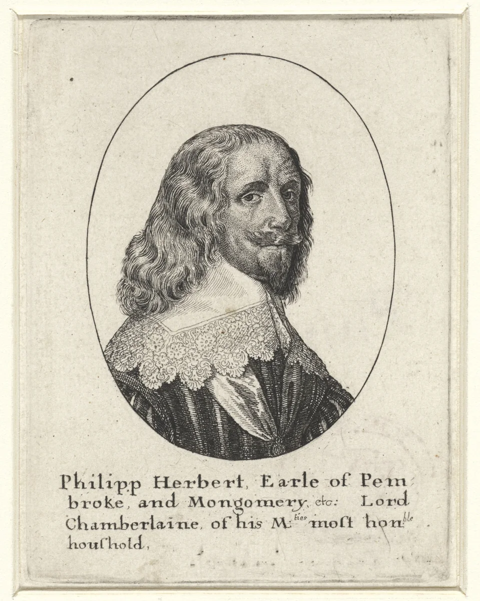 Portret van Philip Herbert, graaf van Pembroke en Montgomery by Wenceslaus Hollar, print, 1636-1644