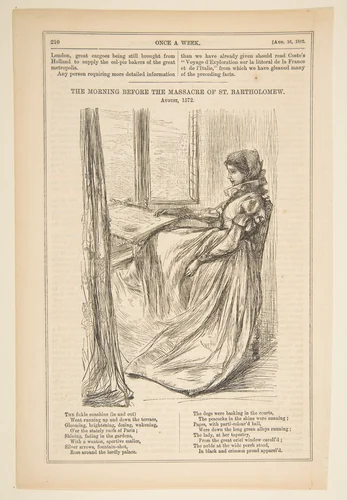 The Morning Before the Massacre of St. Bartholomew (from "Once a Week," August 16, 1862) by James McNeill Whistler, print, 1862