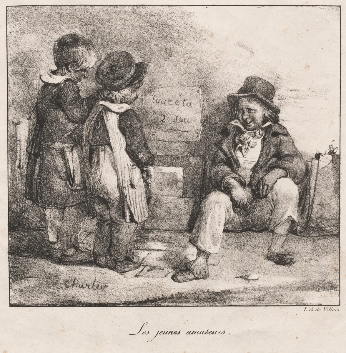 Sketch Book for the Use of Small Children: The Young Amateurs by Nicolas Toussaint Charlet, print, 1822