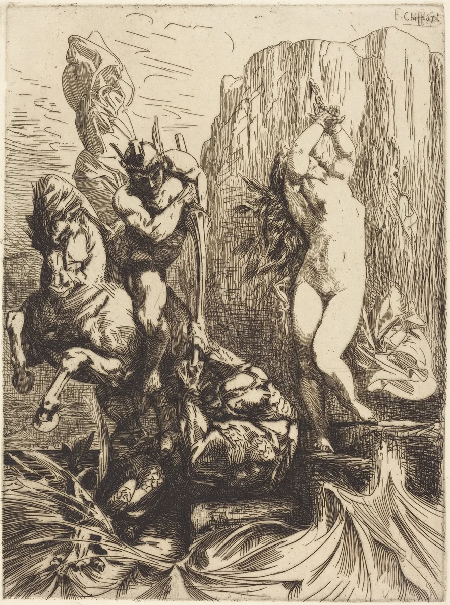 Perseus and Andromeda by François-Nicolas Chifflart, portfolio, 1825-1901