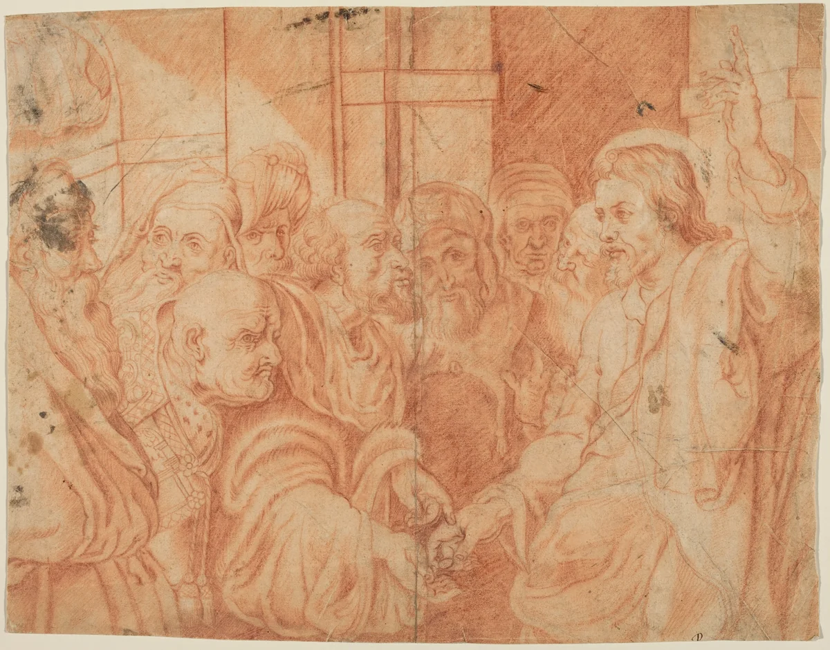 Tribute Money by Sir Peter Paul Rubens, drawing, 1577-1640