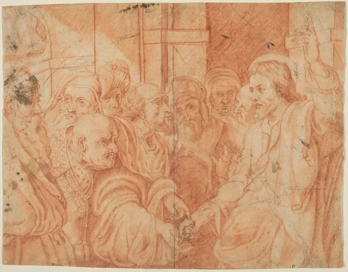 Tribute Money by Sir Peter Paul Rubens, drawing, 1577-1640