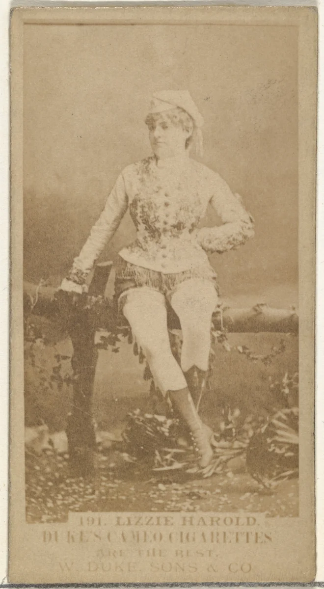 Card Number 191, Lizzie Harold, from the Actors and Actresses series (N145-5) issued by Duke Sons & Co. to promote Cameo Cigarettes by W. Duke, Sons & Co., photograph, 1880-1889