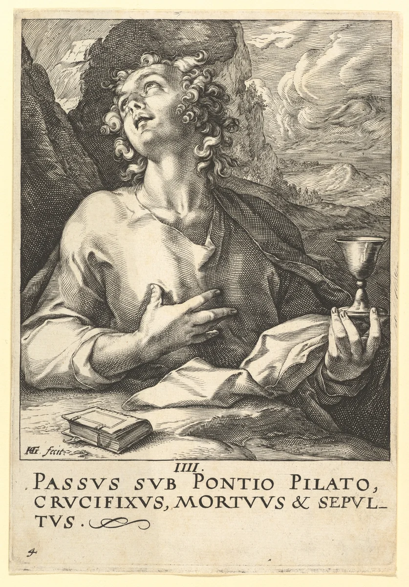 St. John, from "Christ, the Apostles and St. Paul with the Creed" by Hendrick Goltzius, print, 1584-1594