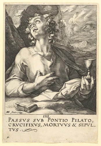 St. John, from "Christ, the Apostles and St. Paul with the Creed" by Hendrick Goltzius, print, 1584-1594
